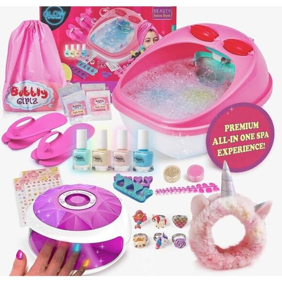 Cra-Z-Art Other - Glow in the Dark Kids Foot Spa Kit with Pedicure Kit - Kids Nail Polish Set New